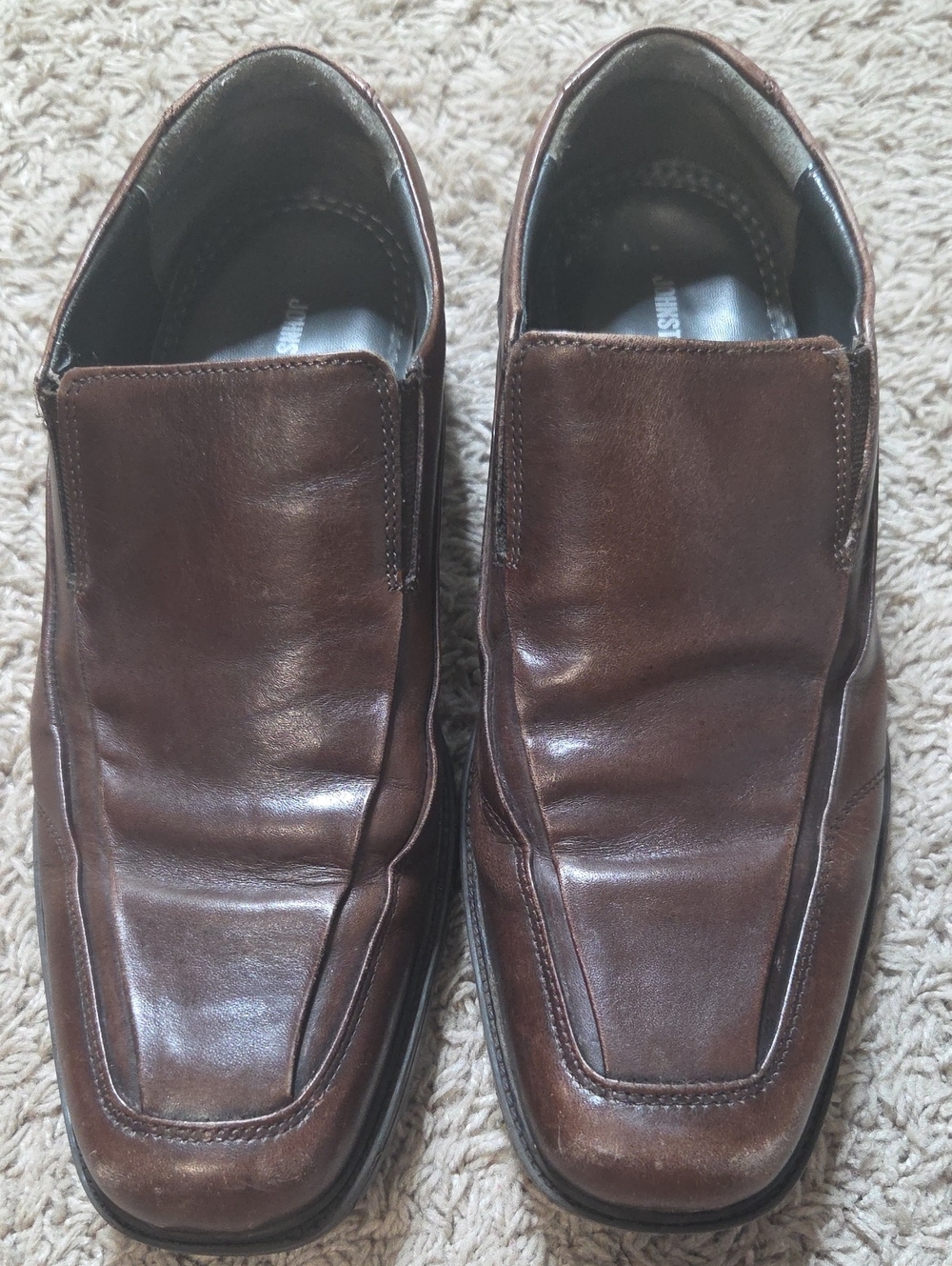 Johnston & Murphy Men's Brown Leather 9.5M Slip-On Loafers